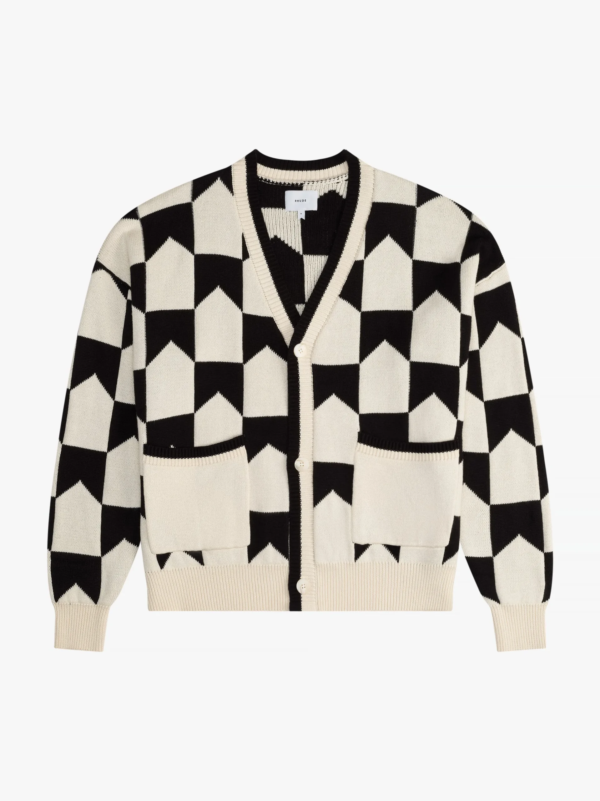 CHEVRON CHECKERED KNIT CARDIGAN|RHUDE Clearance