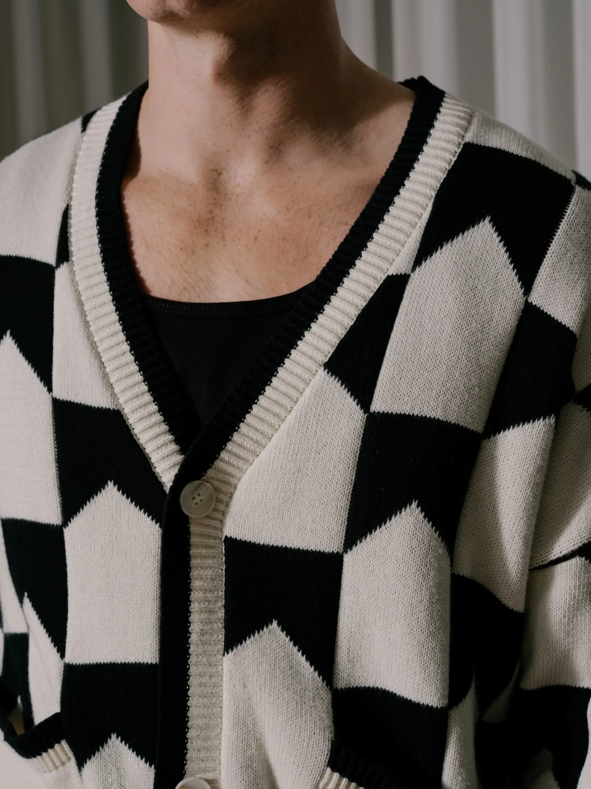 CHEVRON CHECKERED KNIT CARDIGAN|RHUDE Clearance