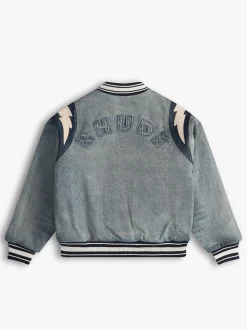 DENIM LIGHTNING VARSITY JACKET|RHUDE Shop
