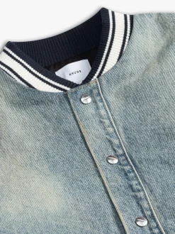 DENIM LIGHTNING VARSITY JACKET|RHUDE Shop