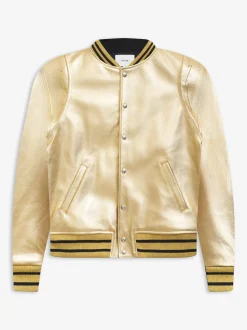 METALLIC LEATHER BOMBER|RHUDE Best Sale