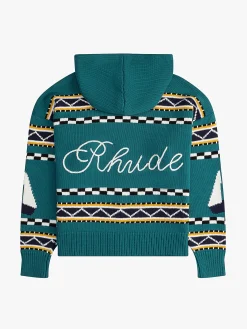 BATEAU KNIT ZIP UP HOODIE|RHUDE Online