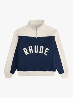CONTRAST QUARTER-ZIP VARSITY|RHUDE New