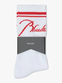SCRIPT LOGO SOCK|RHUDE Hot